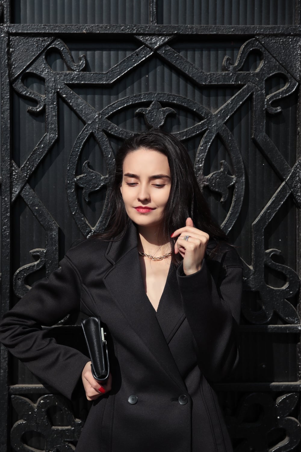 Sharp Black Double-Breasted Blazer — Classy Dark Outfits