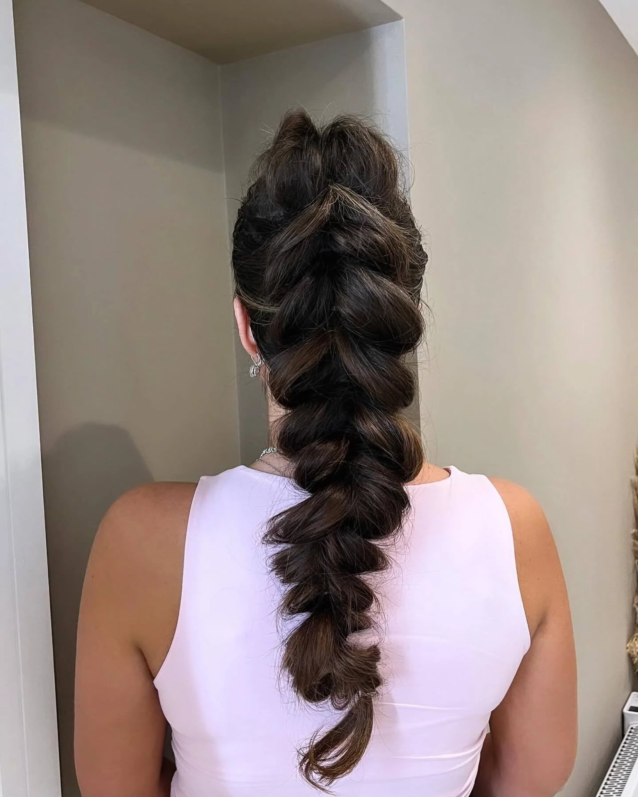 Mid-Back Chunky Dark Brown Braid Mid-Back Chunky Dark Brown Braid — Classy Dirty Hair Hairstyles