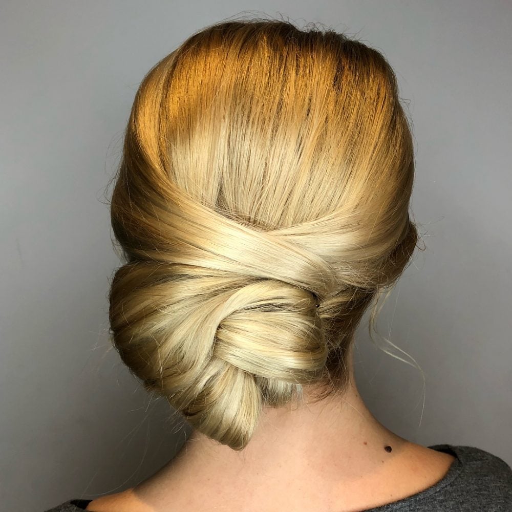 Collarbone Twisted Low Knot Blonde Collarbone Twisted Low Knot Blonde — Classy Dirty Hair Hairstyles