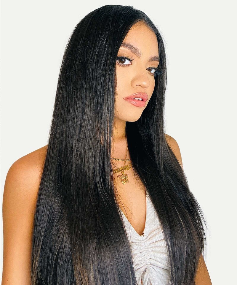 Mid-Back Straight Dark Brown with Subtle Layers — Classy Extensions Hair