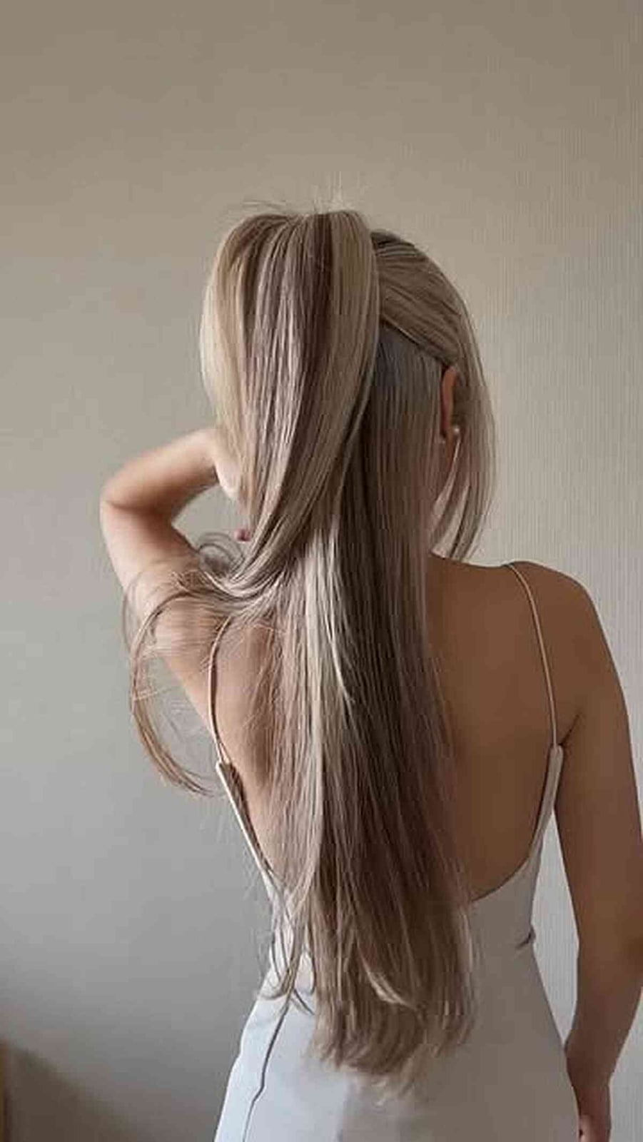 Mid-Back Ash Blonde with Darker Roots — Classy Extensions Hair