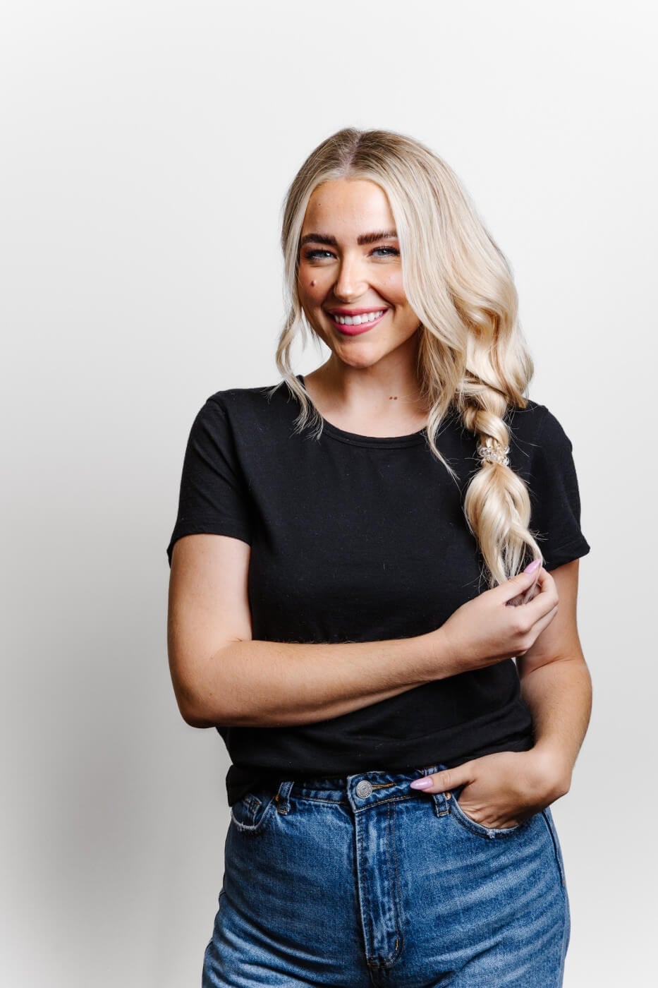 Shoulder Length Platinum Blonde Braid — Classy Extensions Hair