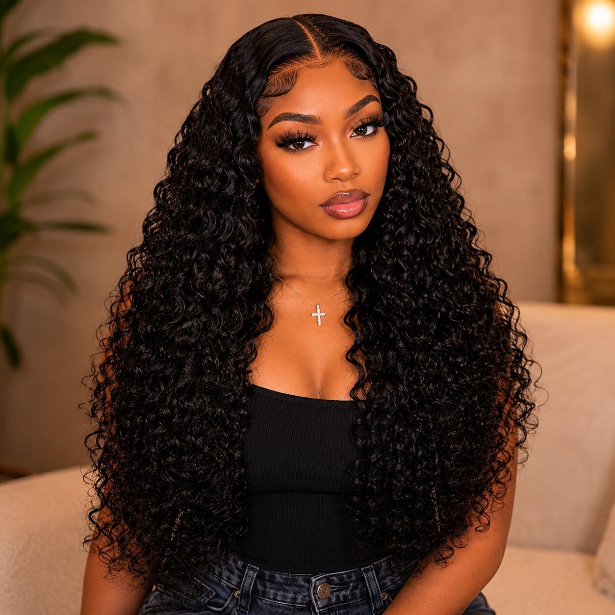 Mid-Back Dark Brown Curly Hair Volume — Classy Extensions Hair