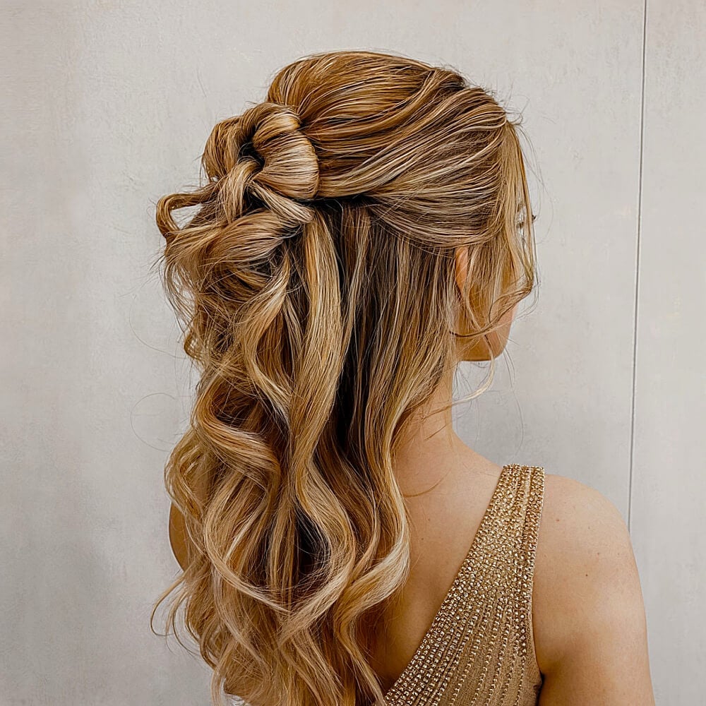 Half Up Half Down With Intricate Knot Detail — Classy Formal Hair