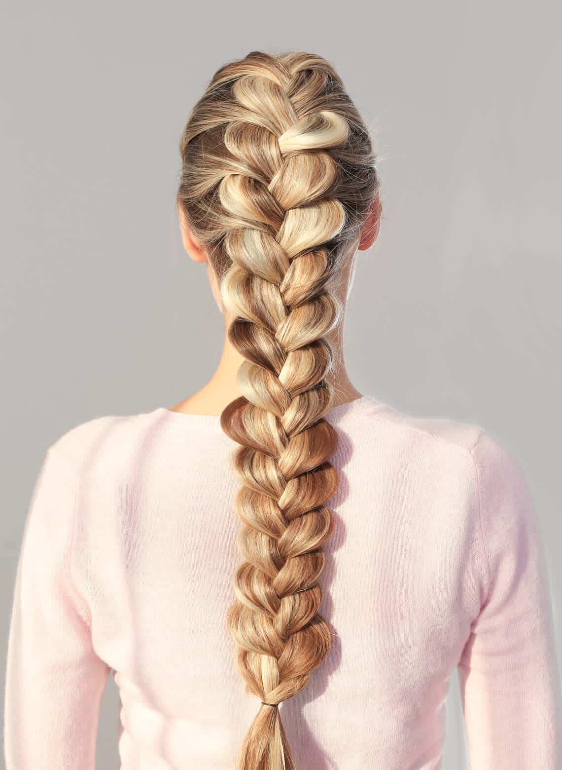 Ash Blonde Large Defined Dutch Braid — Classy Formal Hair
