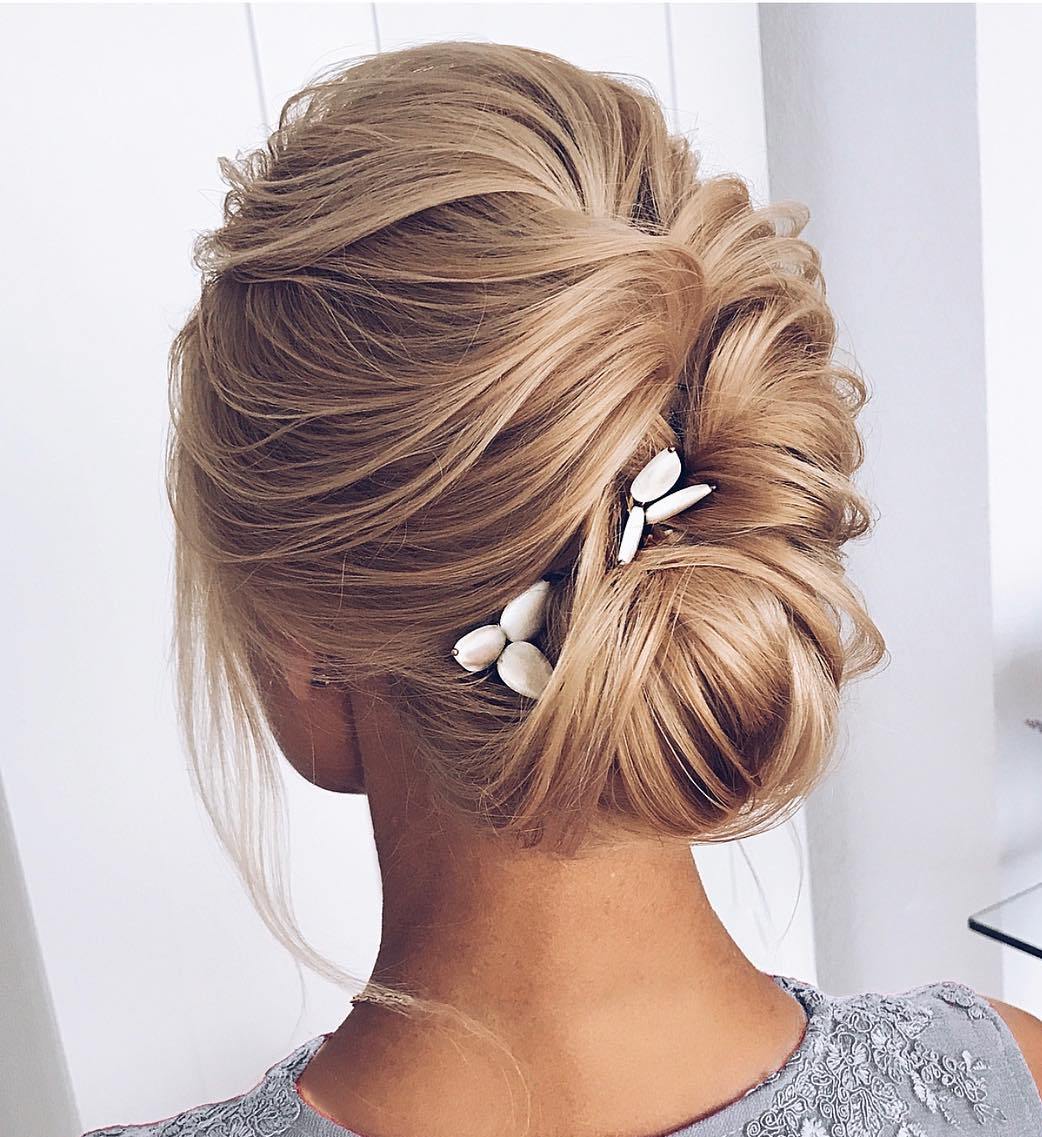 Blonde Twisted Bun With Accessory — Classy Formal Updos