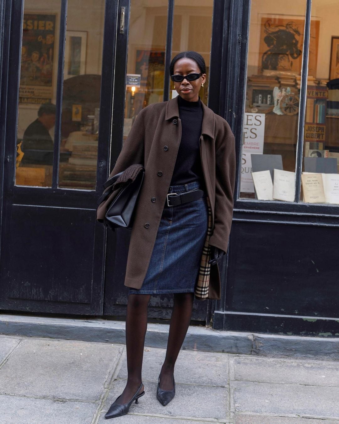 Trench Coat Over Denim Skirt — Classy French Style