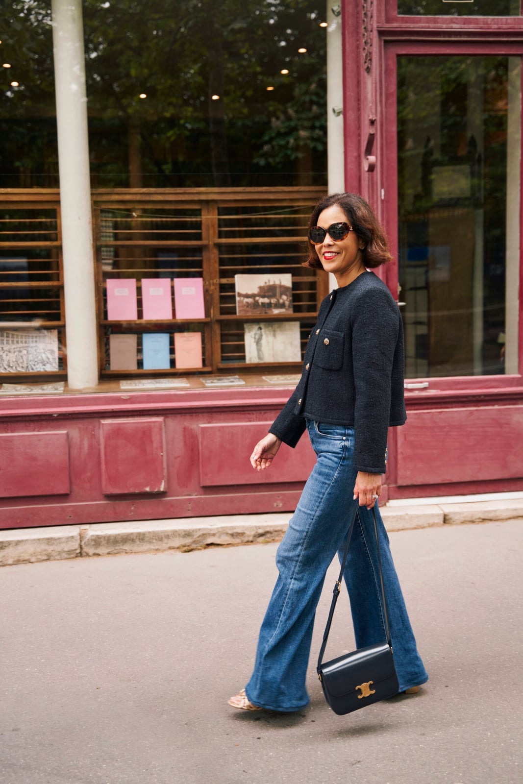 Boucle Jacket with Wide Leg Jeans — Classy French Style