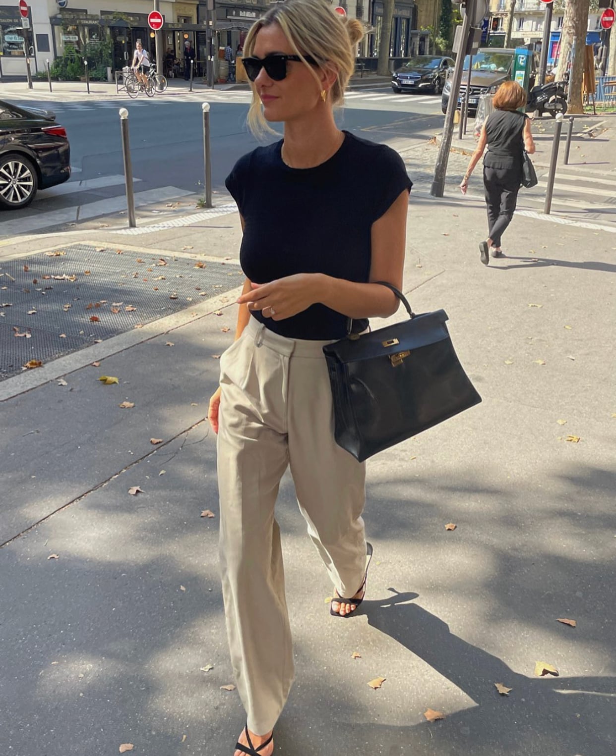 Cap Sleeve Top with Linen Trousers — Classy French Style