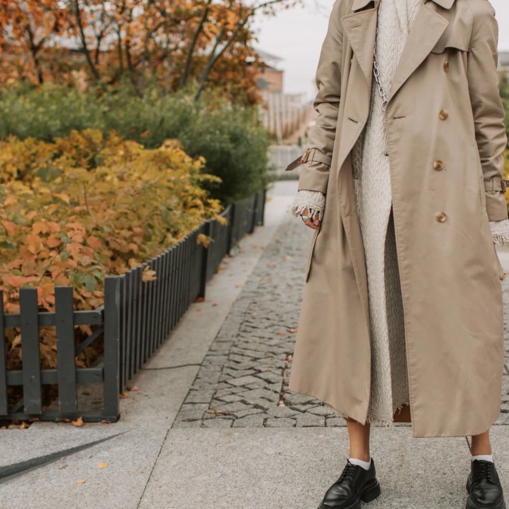 Trench Coat Over Knit Dress — Classy French Style