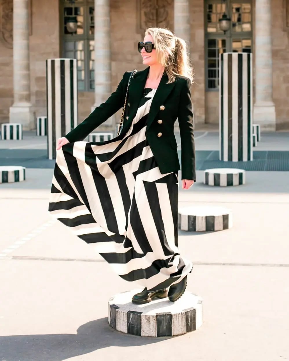Fitted Blazer Over Maxi Dress — Classy French Style