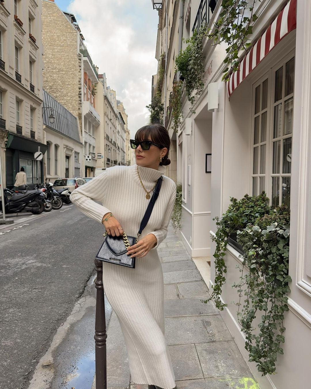 Ribbed Turtleneck Dress — Classy French Style