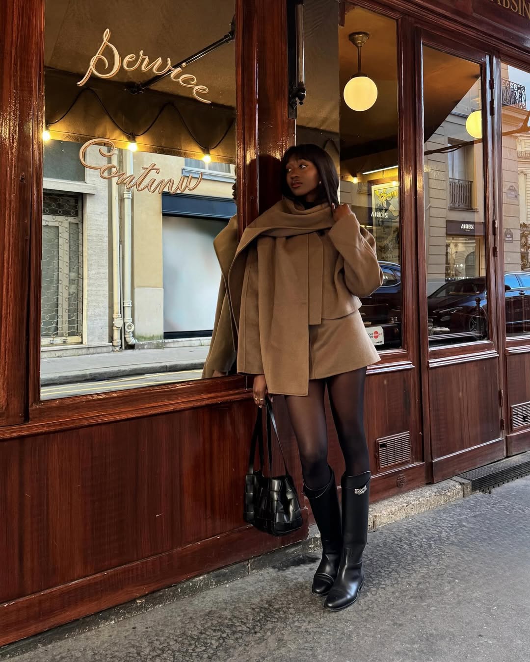 Camel Tones with Black Accents — Classy French Style