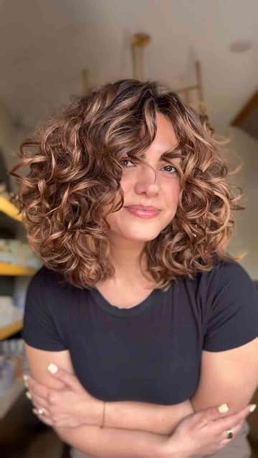 Shoulder Length Curls With Face-Framing Layers Shoulder Length Curls With Face-Framing Layers — Classy Frizzy Hair