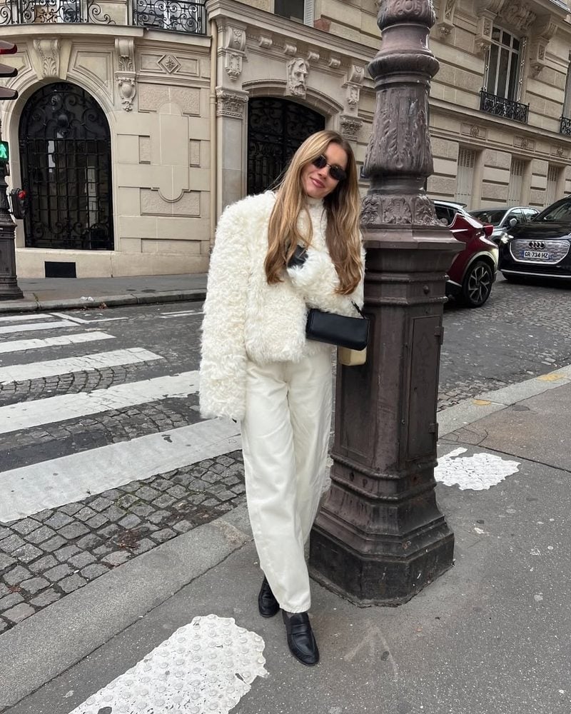 White Fur Jacket with Matching Trousers White Fur Jacket with Matching Trousers — Classy Fur Outfits