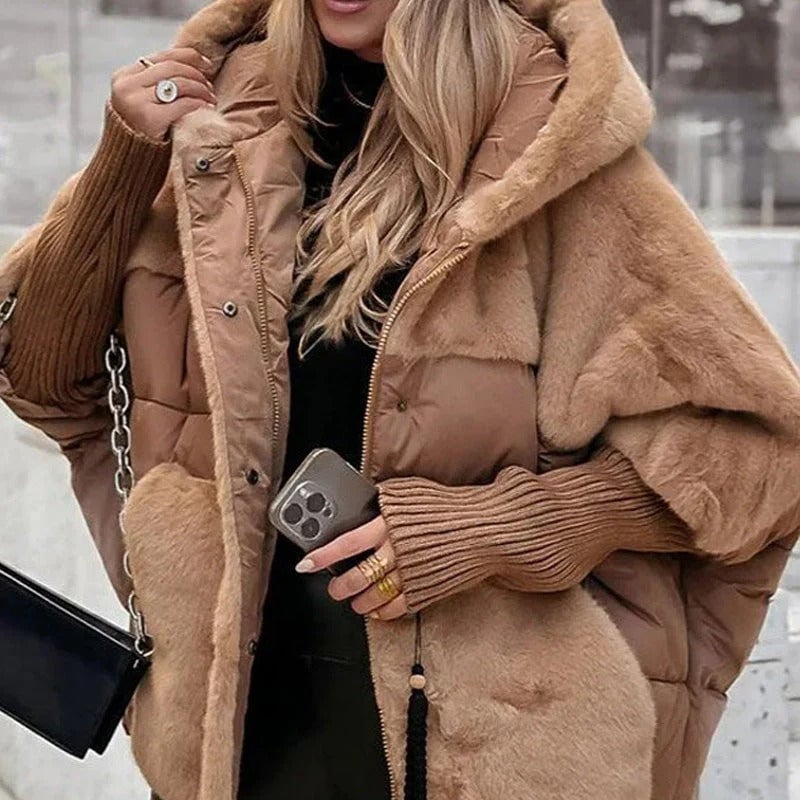 Brown Puffer Jacket with Faux Fur Trim Brown Puffer Jacket with Faux Fur Trim — Classy Fur Outfits
