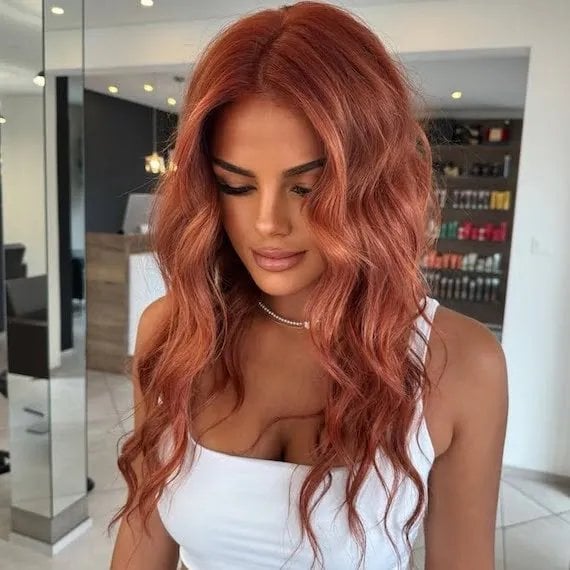 Strawberry Blonde Collarbone Blowout With Ginger Balayage — Classy Ginger Hair Color