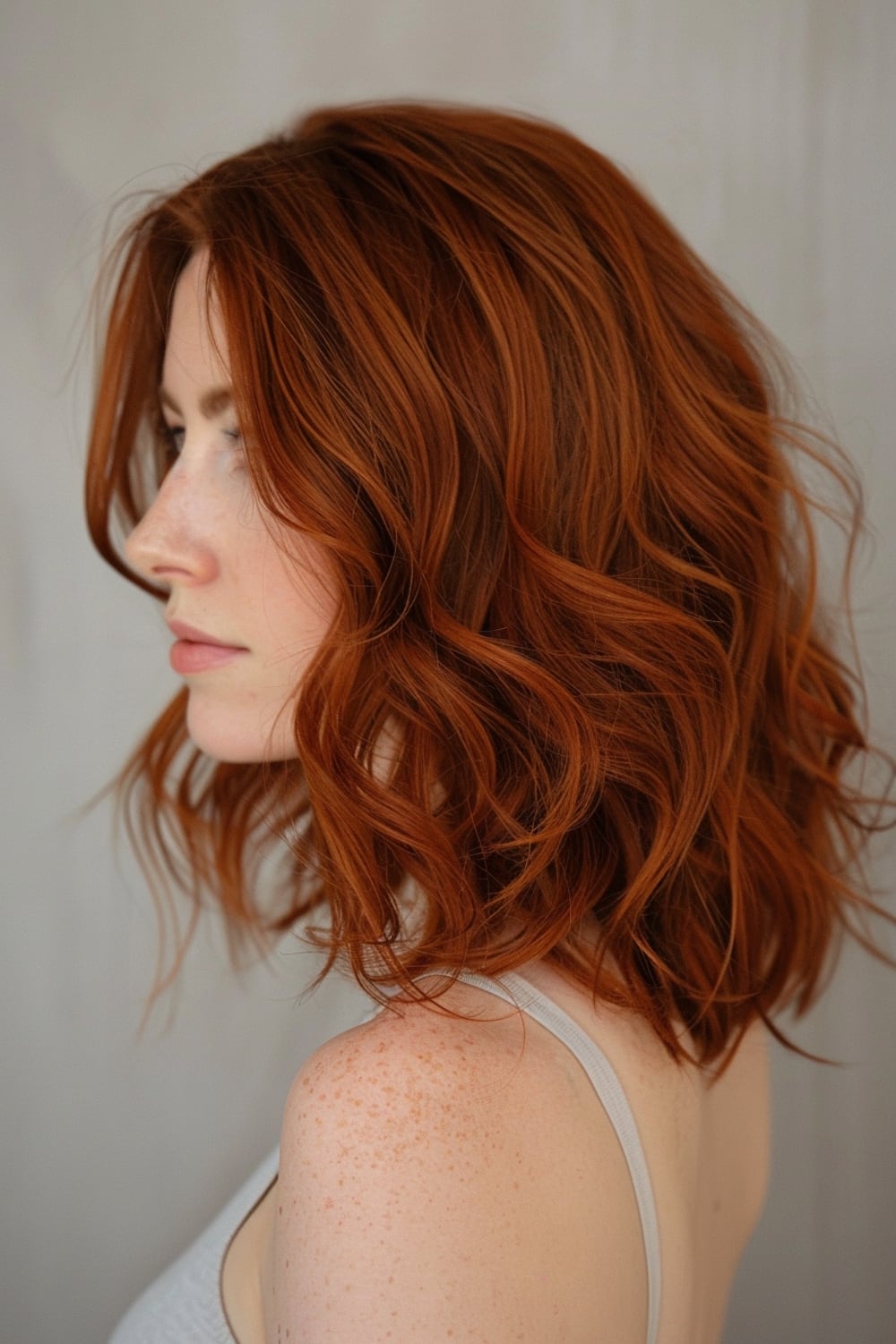 Intense Ginger Mid-Back Voluminous Blowout — Classy Ginger Hair Color