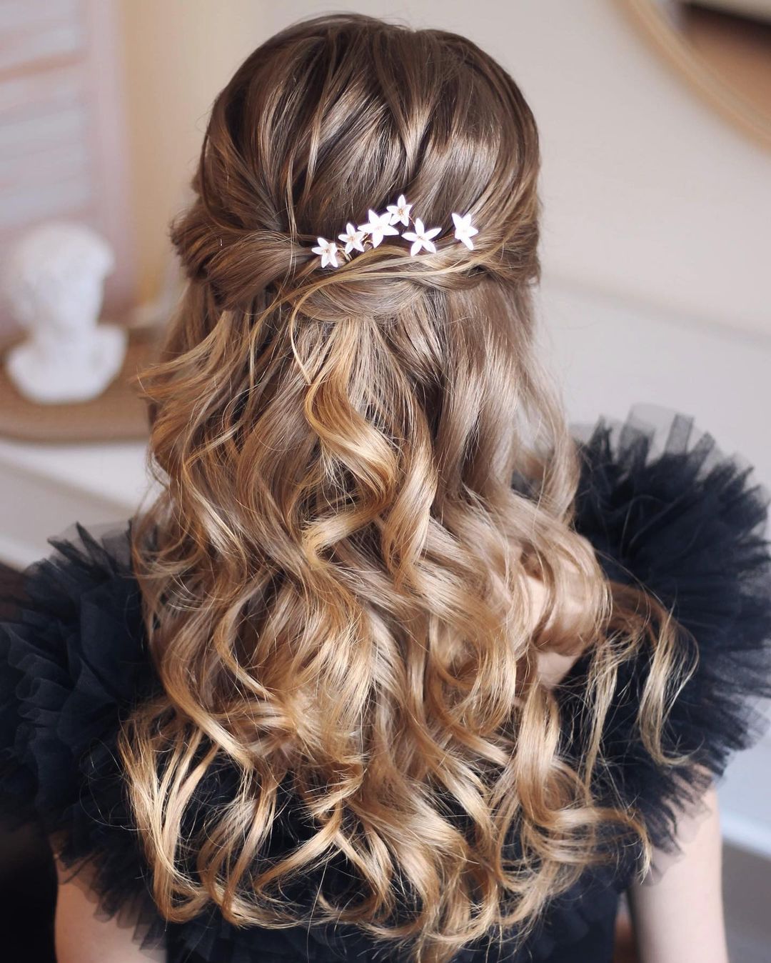 Half Updo With Braid And Loose Waves — Classy Going Out Hairstyles