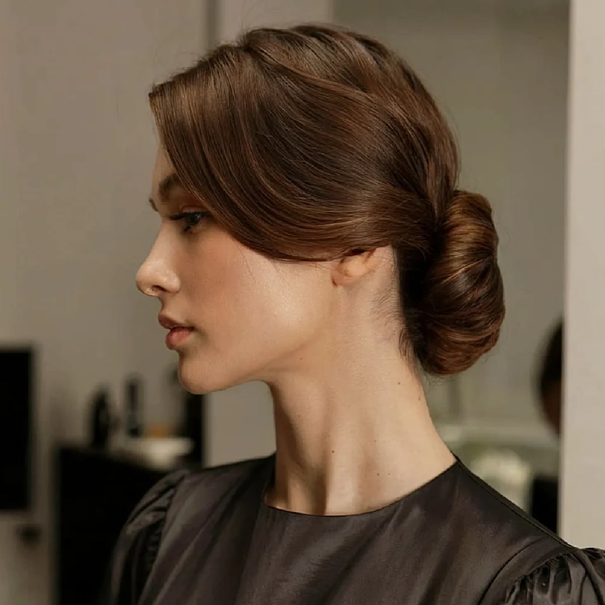Polished Low Chignon With Deep Side Parting — Classy Going Out Hairstyles