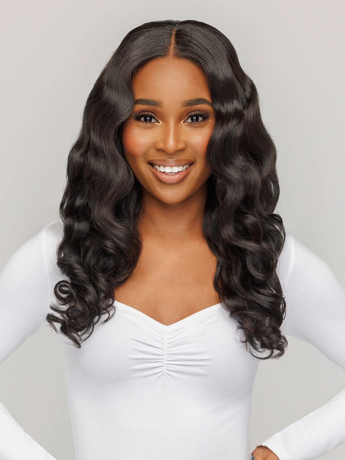 Black Mid-Back Layers With Glossy Waves Black Mid-Back Layers With Glossy Waves — Classy Hair Care Routine