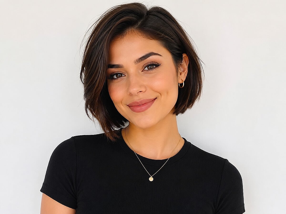 Classic Chin Length Bob With Side Swept Bangs Classic Chin Length Bob With Side Swept Bangs — Classy Hair Pictures