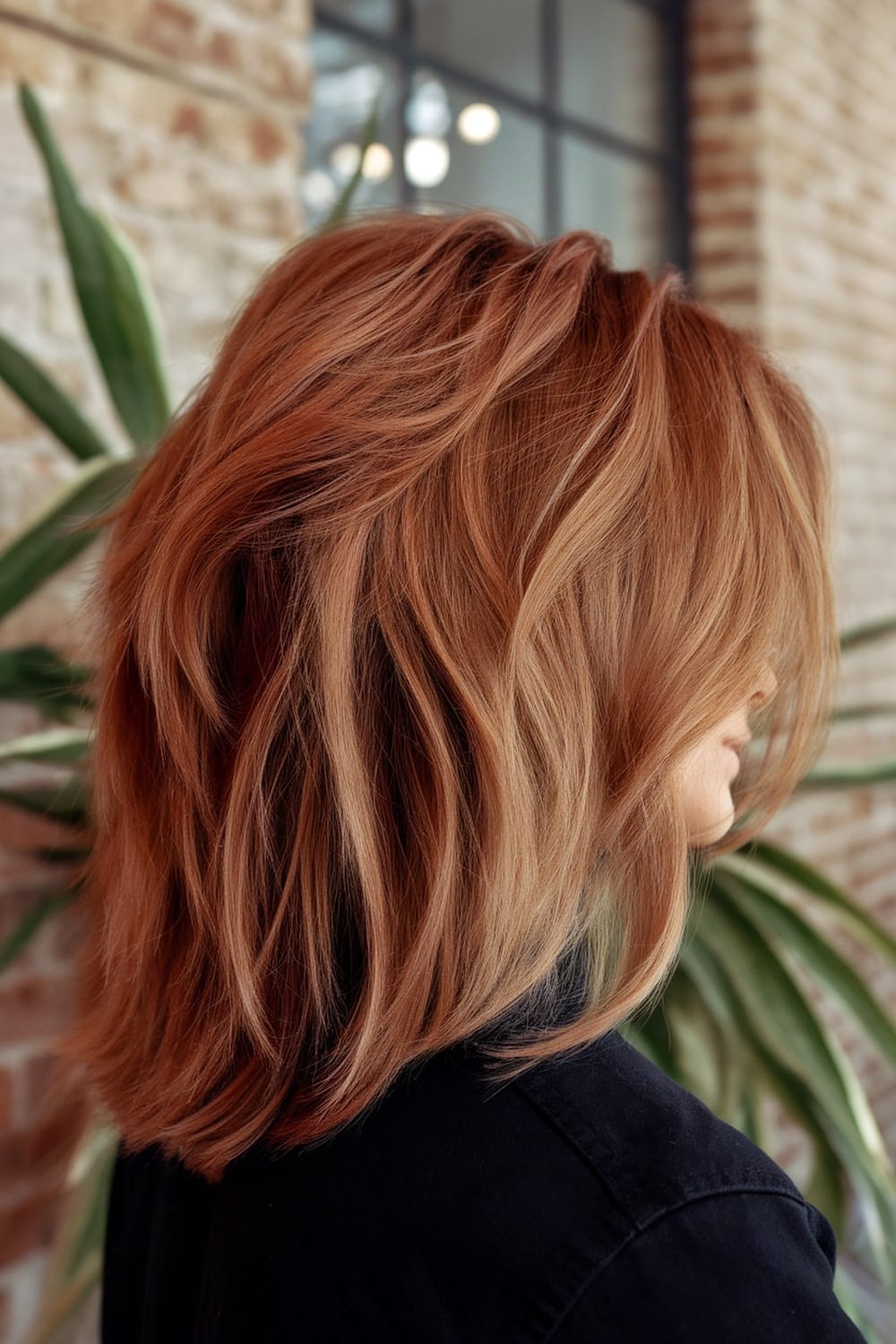 Collarbone Shag Copper Highlights Collarbone Shag Copper Highlights — Classy Hair Pictures