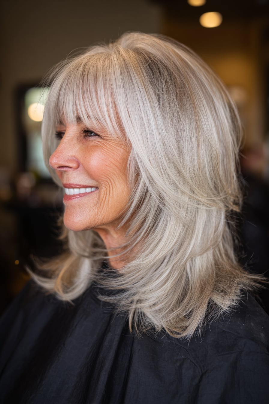Collarbone Shag With Curtain Bangs Collarbone Shag With Curtain Bangs — Classy Hair Pictures