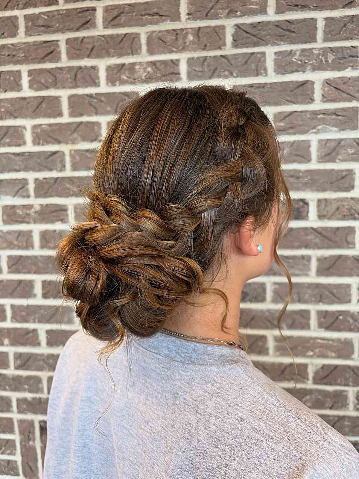 Warm Brown Messy Bun With Braids — Classy Hairstyles for Teens