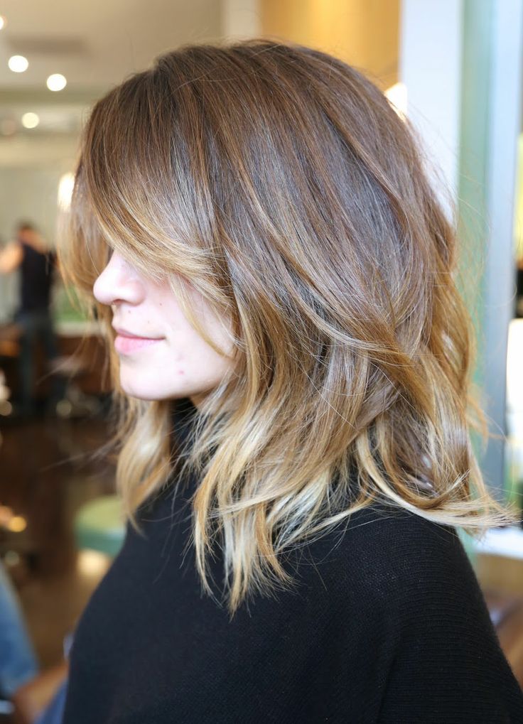 Layered Lob With Curtain Bangs — Classy Hairstyles for Teens