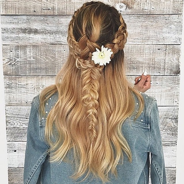 Blonde Braided Updo With Flower Accent — Classy Hairstyles for Teens