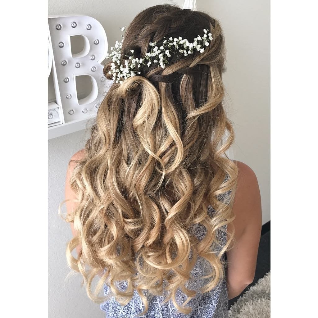 Mid-Back Blonde Half-Up Braids Side-Swept Bangs — Classy Hairstyles to Do