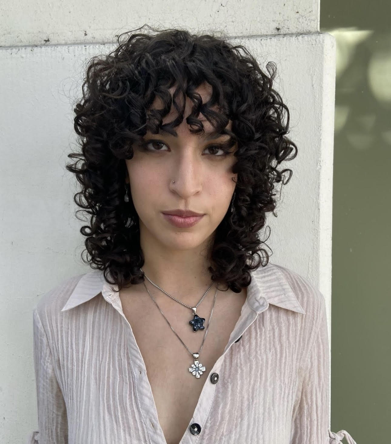 Shag Collarbone Defined Curls With Bangs — Classy Heatless Curls
