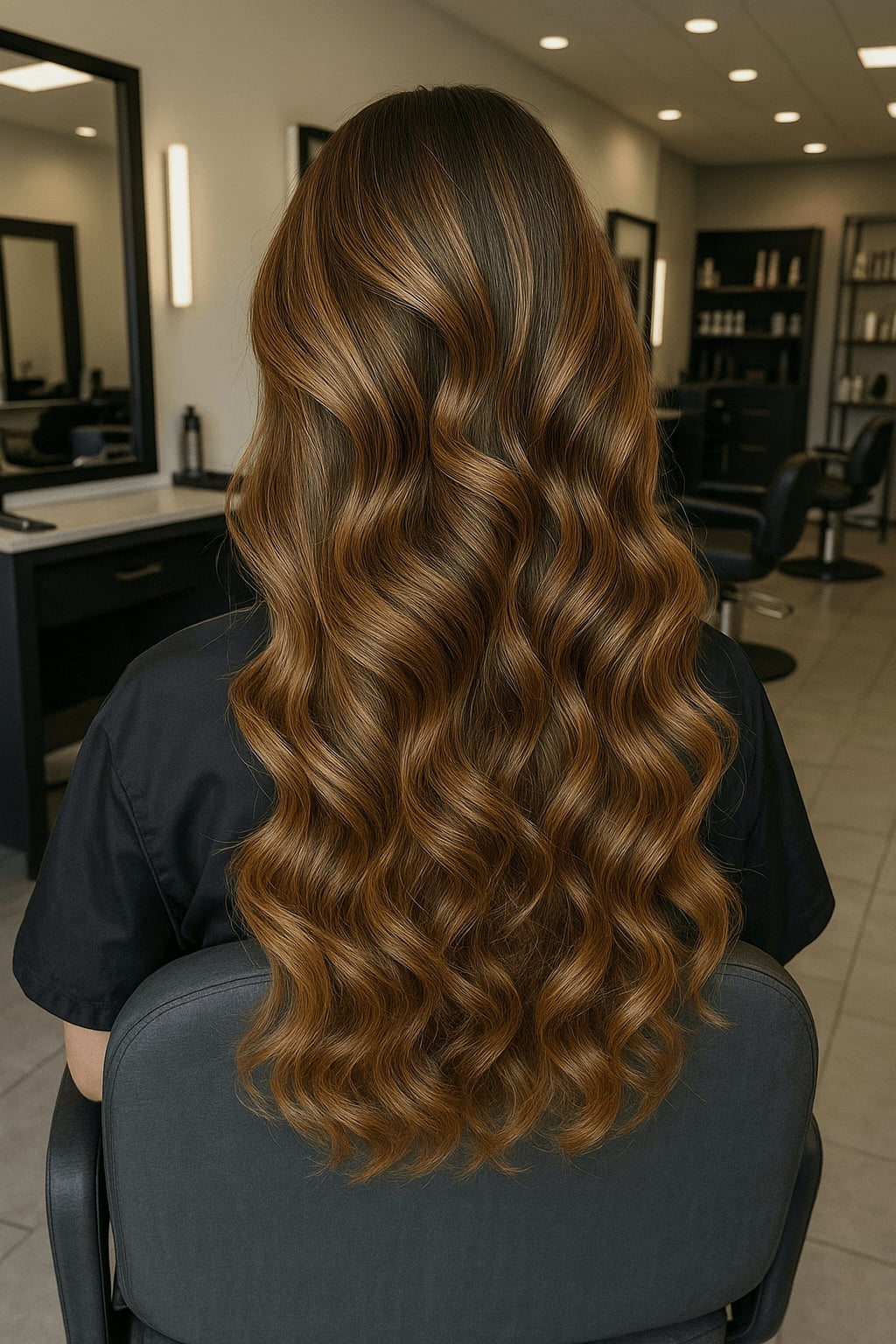 Rich Brown Mid-Back Waves With Blonde Highlights — Classy Heatless Curls