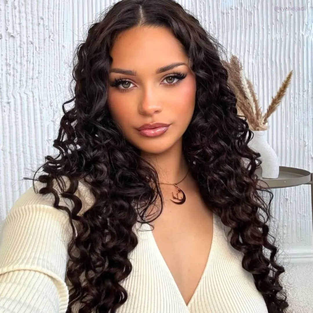 Dark Brown Mid-Back Defined Curls Blowout — Classy Heatless Curls