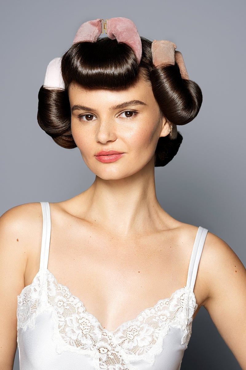 Dark Brown Collarbone Layers With Velvet Rollers — Classy Heatless Curls