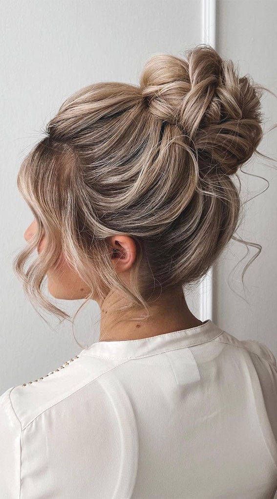 Messy Ash Blonde High Bun — Classy High Bun Hairstyles