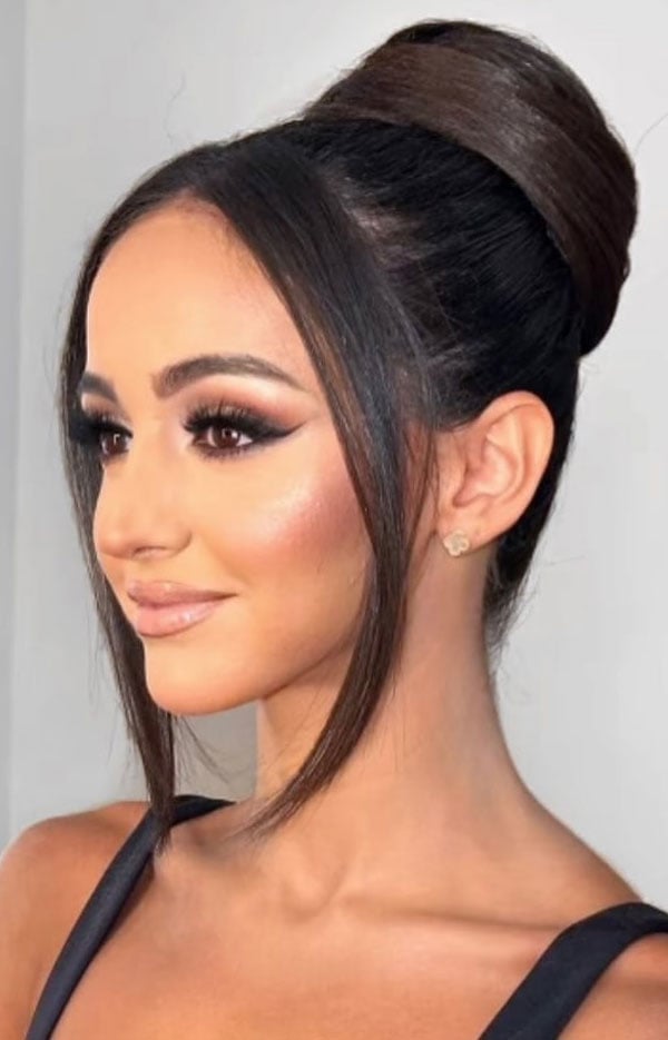 Polished Dark Brown High Bun — Classy High Bun Hairstyles