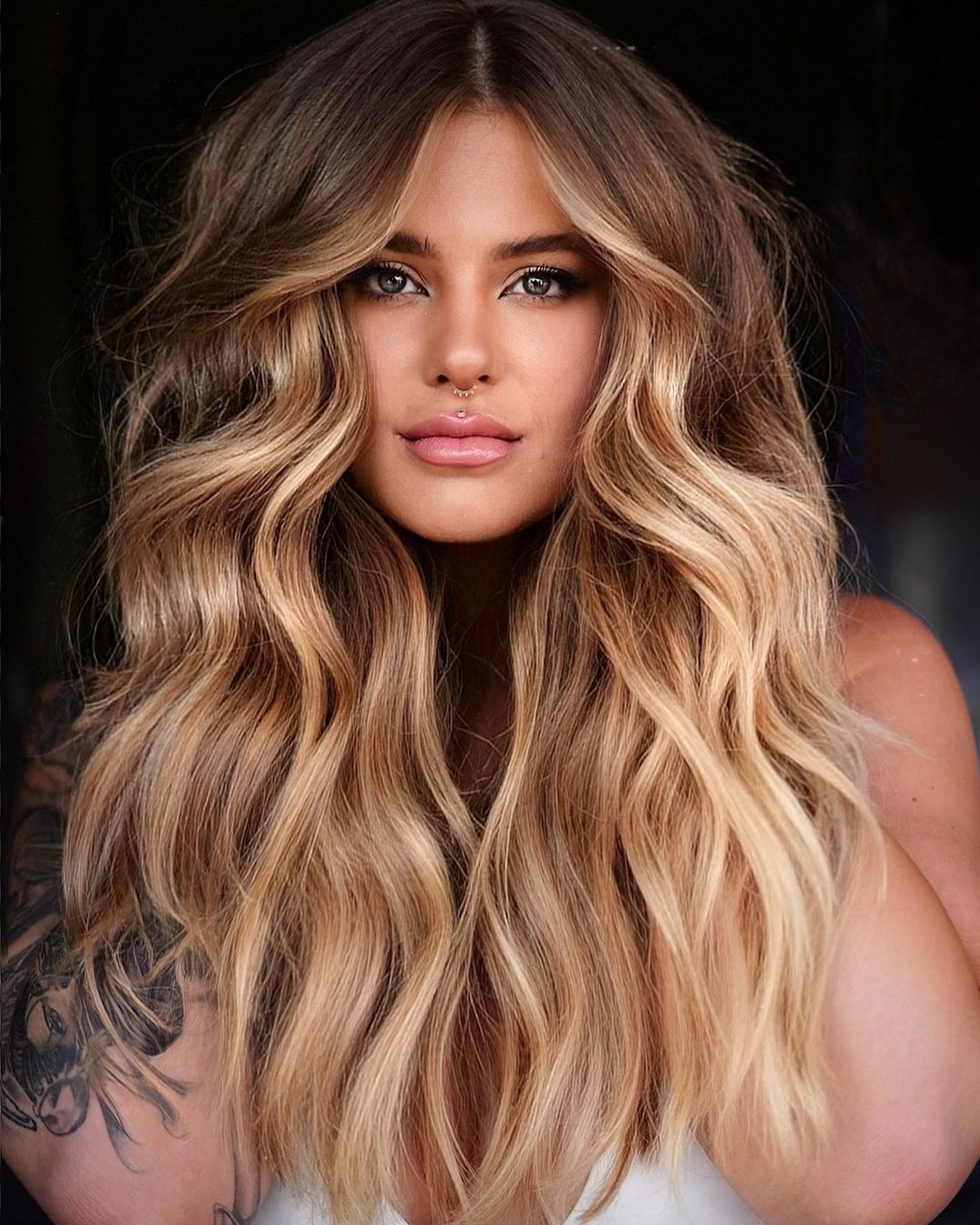 Mid-Back Length Honey Blonde Balayage — Classy Honey Blonde Balayage