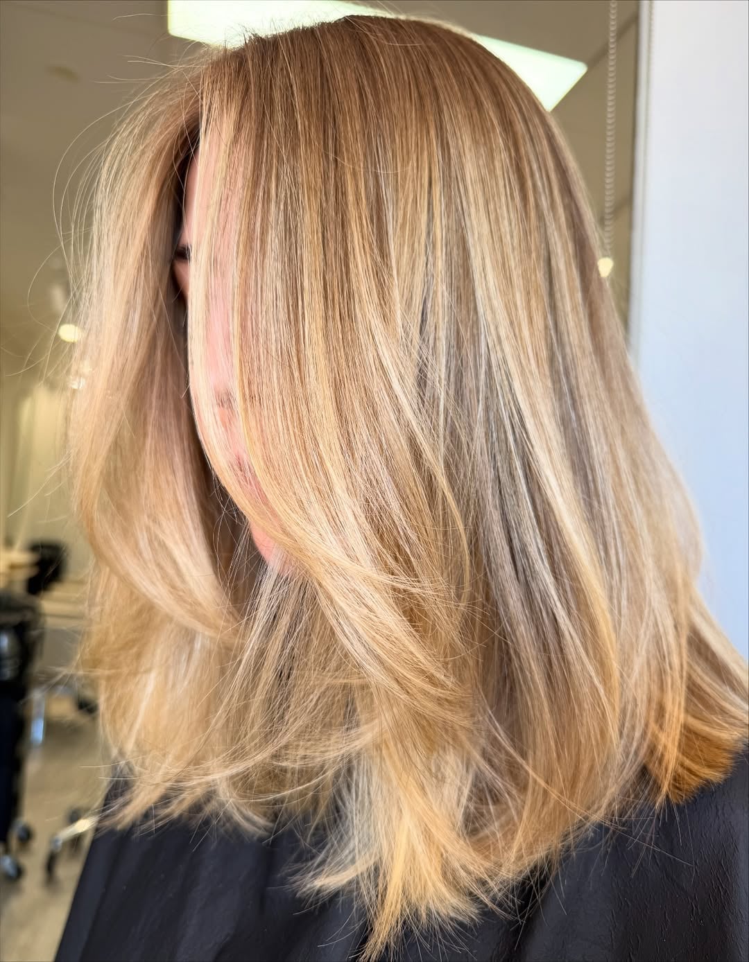 Shoulder Length Honey Balayage With Side Part — Classy Honey Blonde Balayage