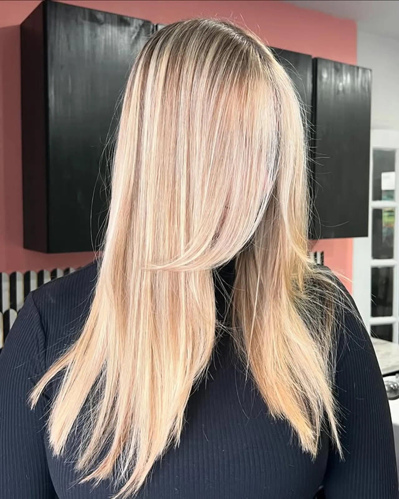Mid-Back Glossy Honey Blonde Balayage — Classy Honey Blonde Balayage