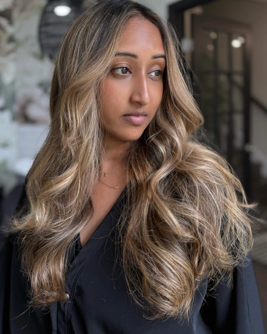 Collarbone Balayage With Side Parting — Classy Honey Blonde Balayage