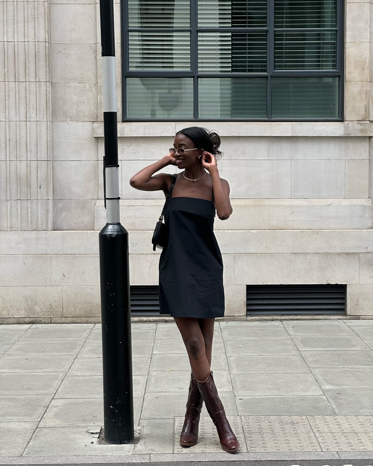 Slip Dress with Dark Red Cowboy Boots Slip Dress with Dark Red Cowboy Boots — Classy Indie Outfits