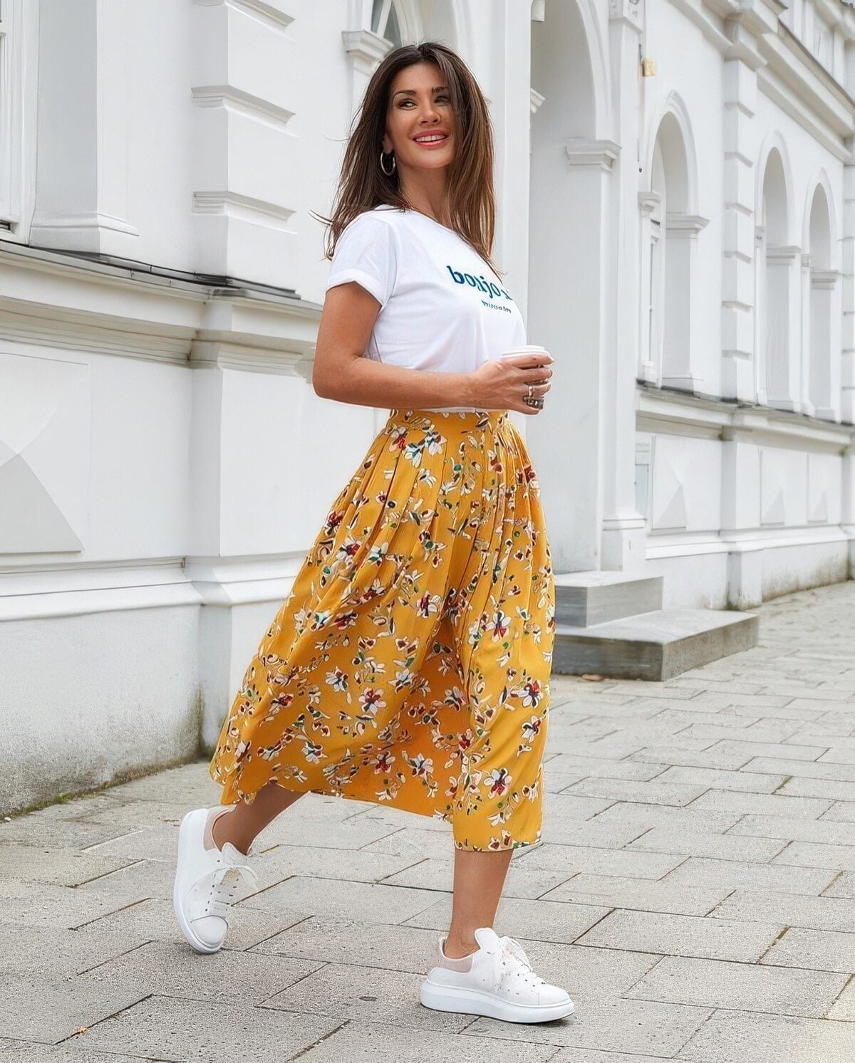 Graphic Tee with Floral Maxi Skirt Graphic Tee with Floral Maxi Skirt — Classy Indie Outfits