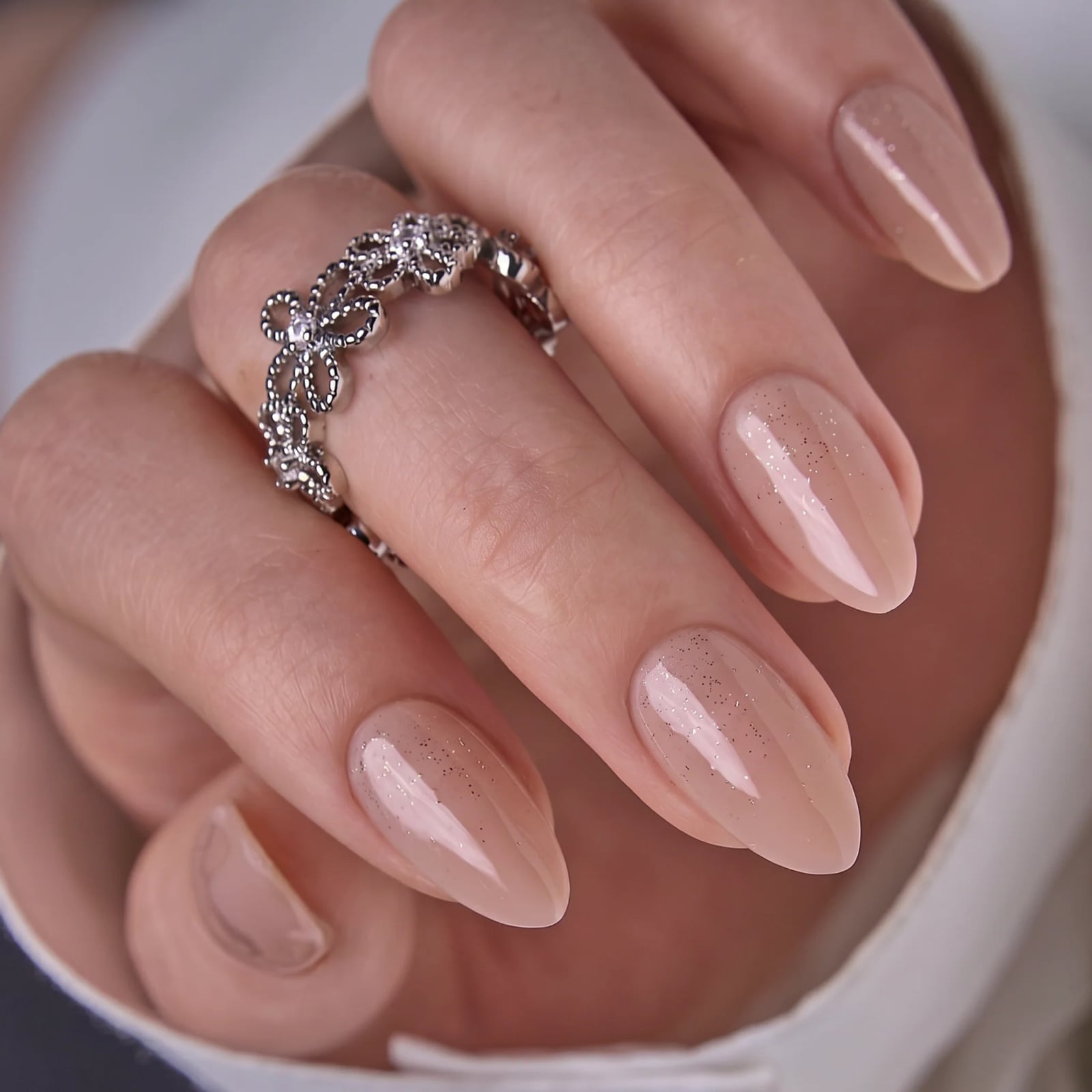 Short Oval Jelly Nails With Swirl Designs — Classy Jelly Nails