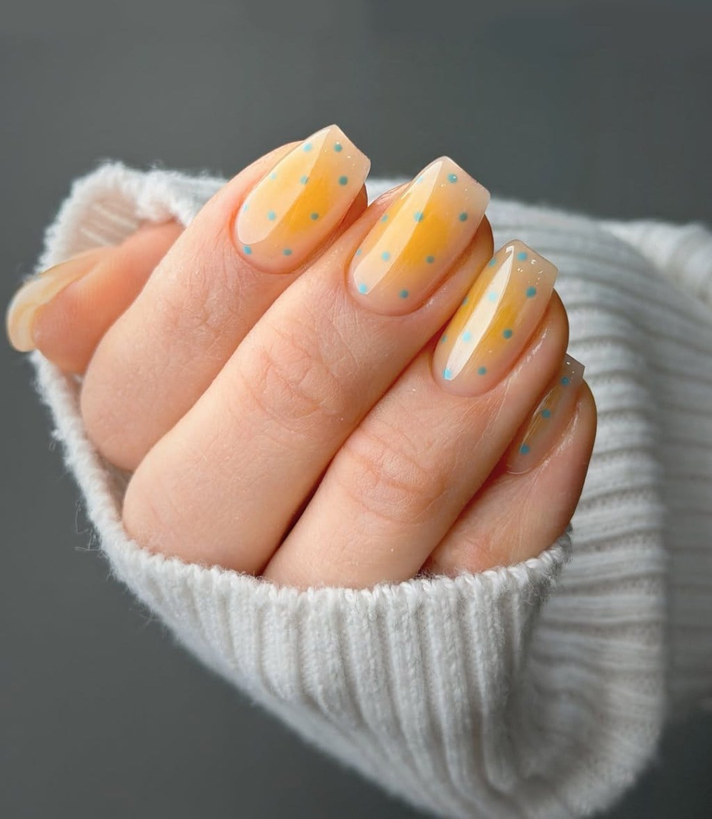 Sheer Pink Jelly Nails With Floral Designs — Classy Jelly Nails