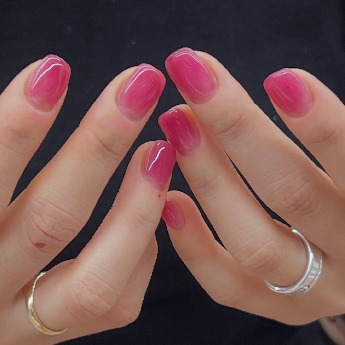 Vibrant Hot Pink Jelly Square Nails — Classy Jelly Nails