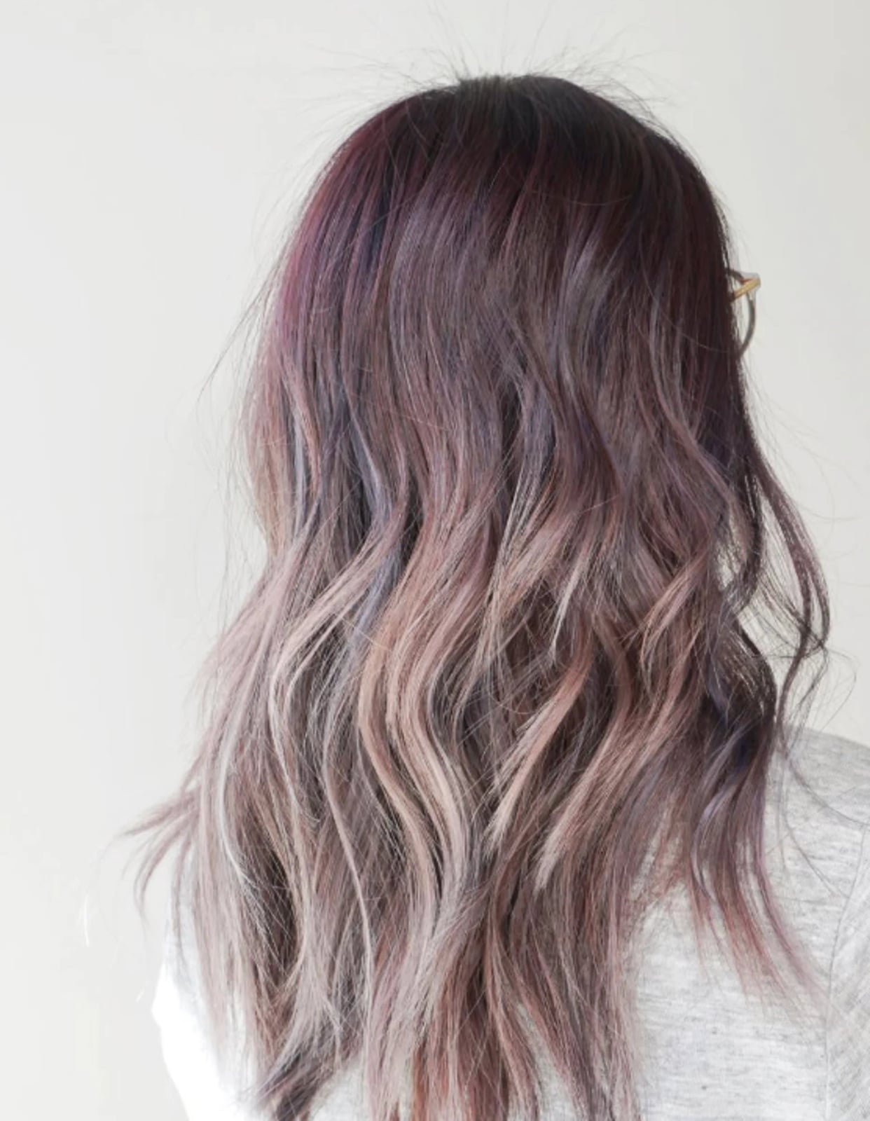 Mid-Back Layers In Smoky Lavender With Lighter Tones — Classy Lavender Hair