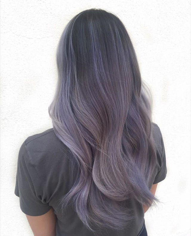 Mid-Back Lilac Ombre With Loose Waves — Classy Lavender Hair