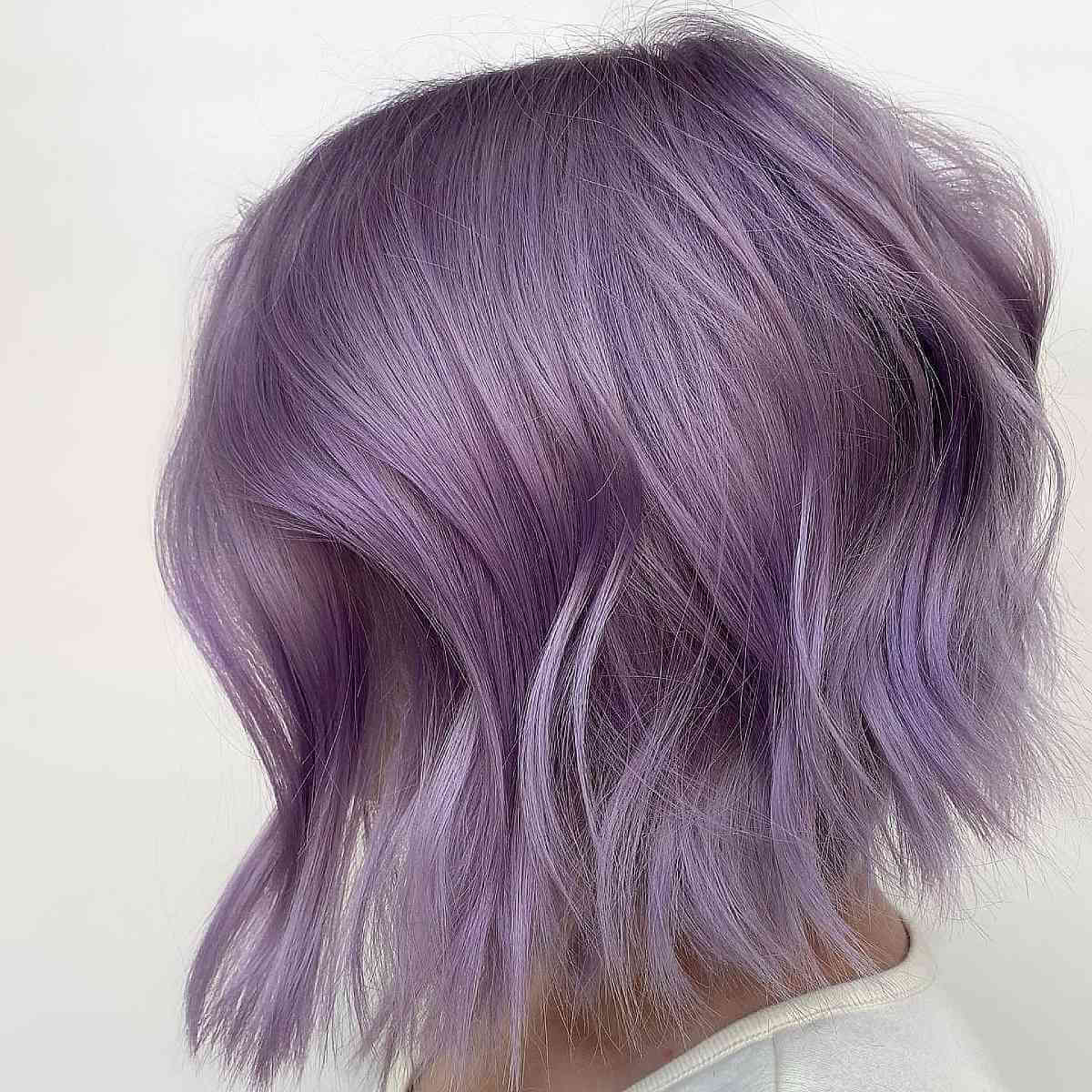 Collarbone Layers With Pastel Lavender Ash Tones — Classy Lavender Hair